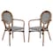 Flash Furniture Lourdes Thonet French Bistro Stacking Chair w/Arms, Blk and Wht PE Rattan and Natural Alum Frm, 2PK 2-SDA-AD642002A-BKWH-NAT-GG - alternate 8